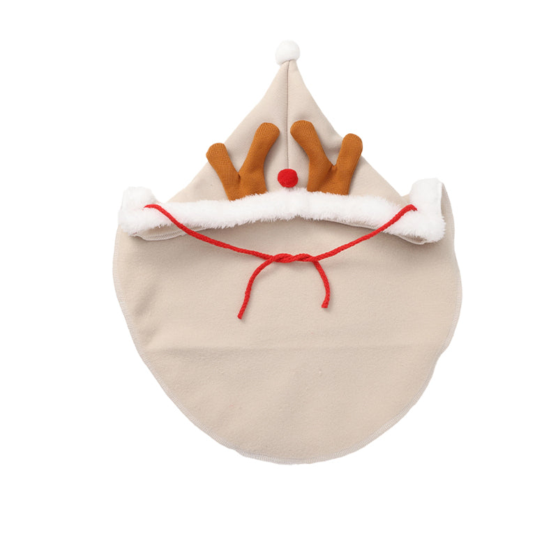 Cute Christmas Reindeer Pet Cape – Soft Hooded Costume for Dogs & Cats