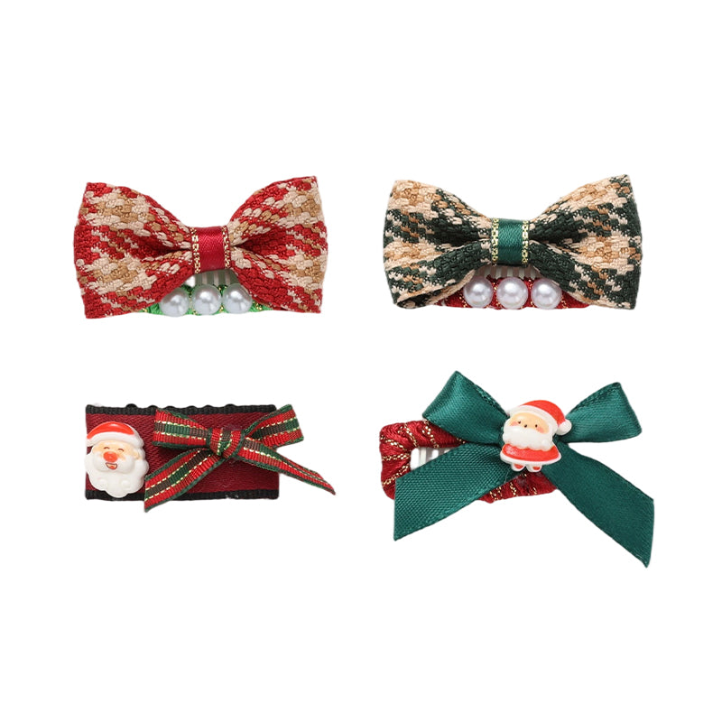 Christmas Pet Collar Pendant – Cute Cartoon Charm with Bow & Bell for Dogs & Cats
