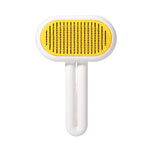 Load image into Gallery viewer, Pet Grooming Massage Brush for Cats &amp; Dogs – Yellow Deshedding &amp; Self-Cleaning Comb