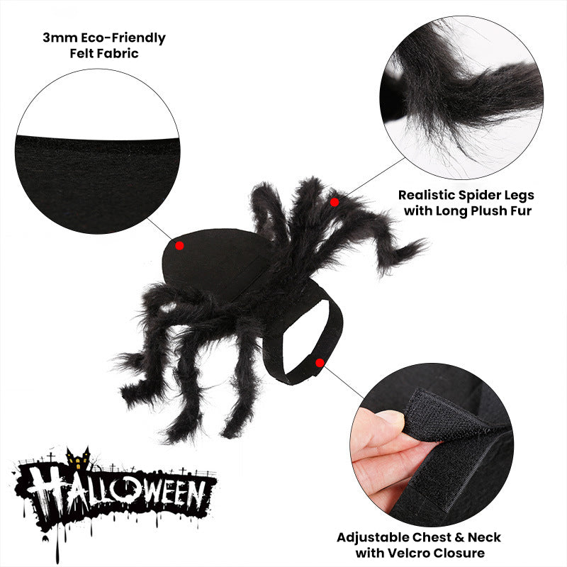 Realistic Furry Spider Pet Costume – Funny Halloween Outfit for Dogs & Cats