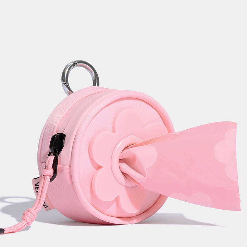 Cute Floral Dog Waste Bag Holder – Stylish & Portable for Daily Walks