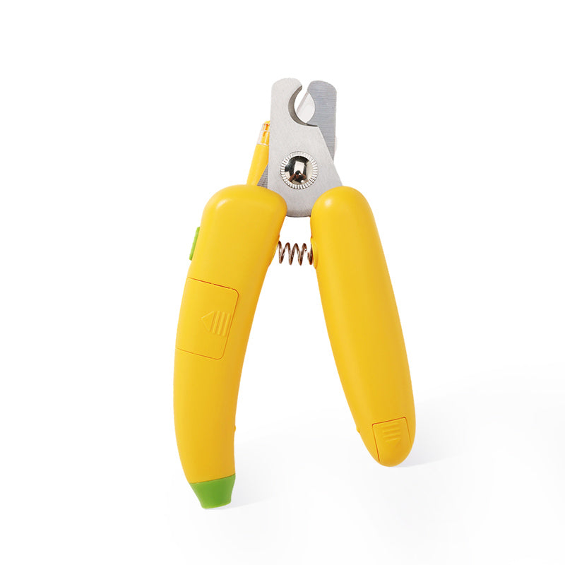 Banana Design Pet Nail Clipper – Precision Trim with LED Light – For Cats, Dogs & Rabbits