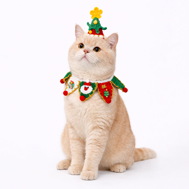 Christmas Pet Scarf Hat – Cute Holiday Costume