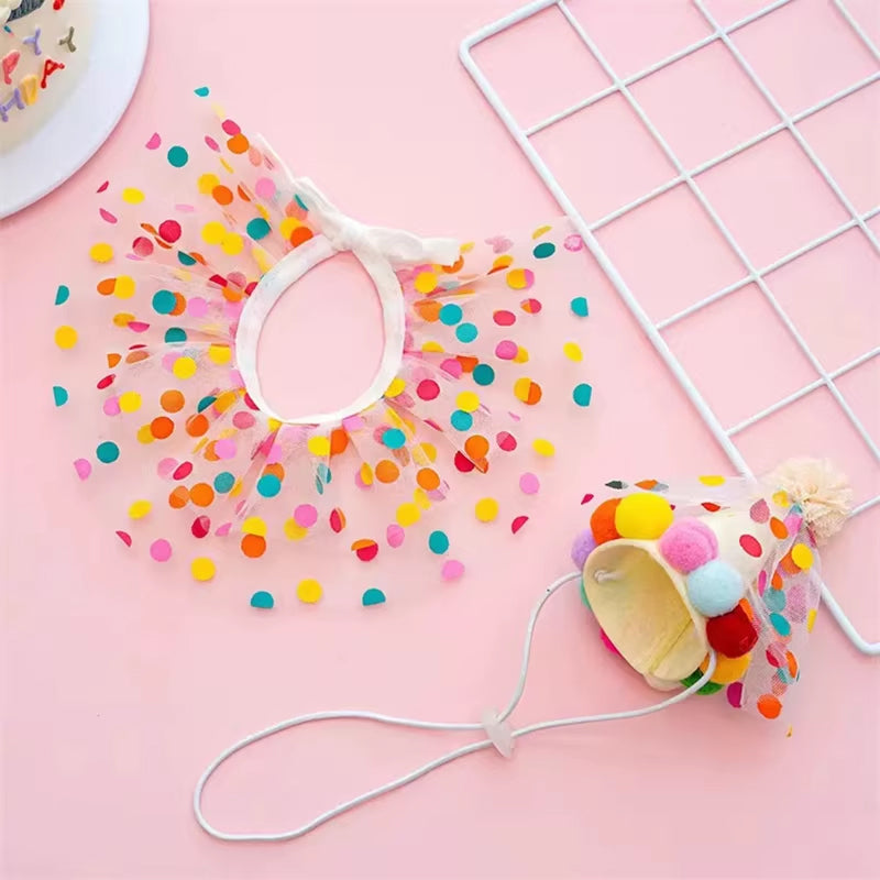 Pet Birthday Hat & Bib Set