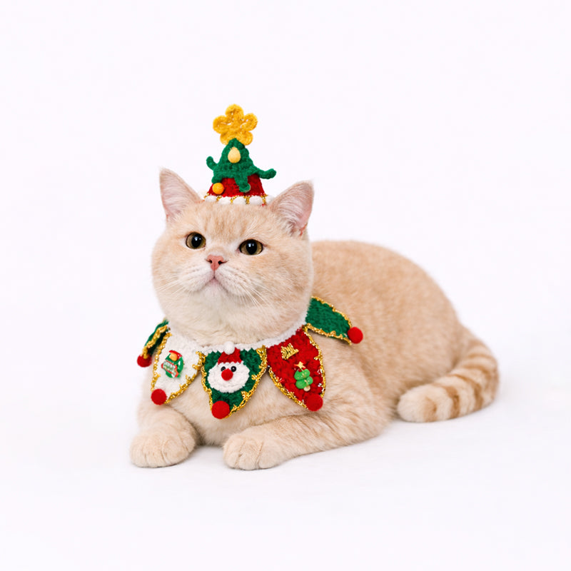 Christmas Pet Scarf Hat – Cute Holiday Costume