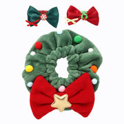 Christmas Pet Collar Bib with Bow Tie