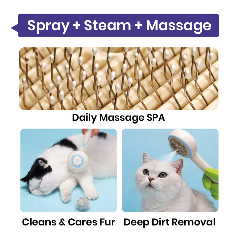 Pet Spray Massage Brush for Cats & Dogs