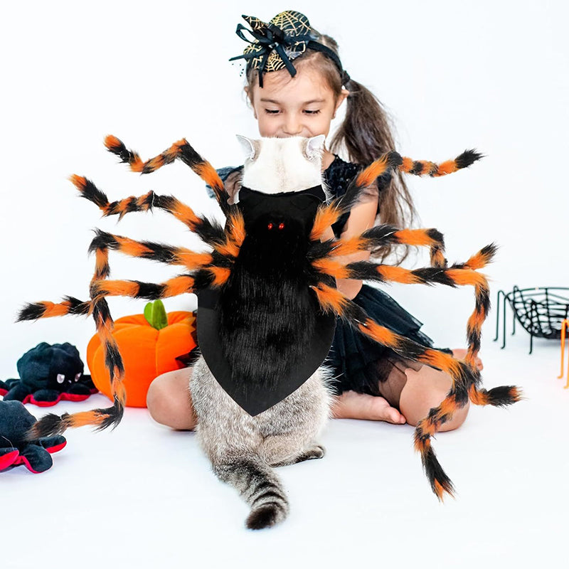 Realistic Furry Spider Pet Costume – Funny Halloween Outfit for Dogs & Cats